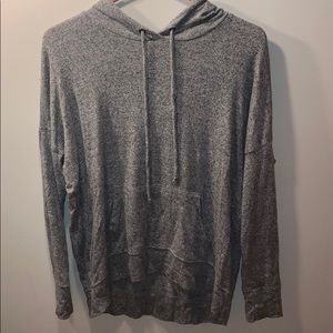 grey hooded sweater